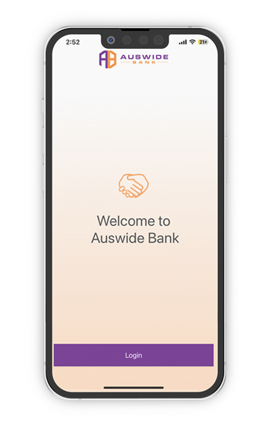 Auswide Bank App - Login Screen